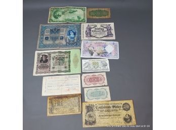 Lot Of Antique Foreign Currency