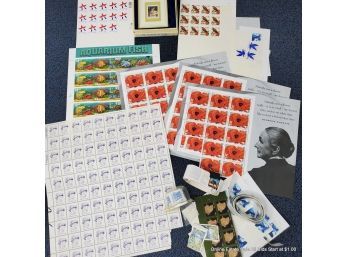 Georgia O'Keeffe, Mary Cassat, Aquarium Fish, Paolo De Matteis And Assorted Other Stamps