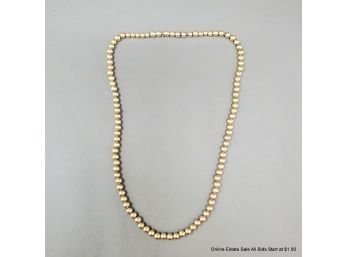 10K Yellow Gold Ball Necklace 19' Long Total Weight 15 Grams