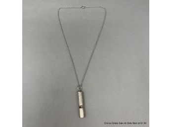 Silver Whistle Marked W.O. On Silver 16' Chain