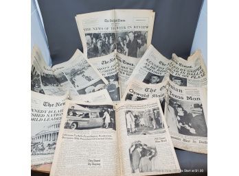 Lot Of Kennedy Assignation N.Y. Times Newspapers