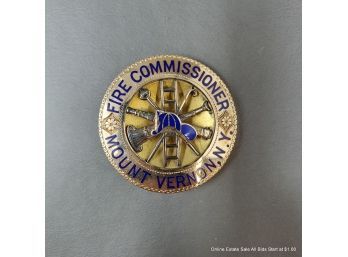 14K Mount Vernon New York Fire Commissioner Badge 11 Grams
