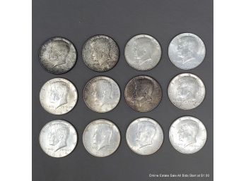12 U.S. Kennedy Half Dollars