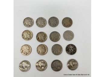 16 Indian Head Nickels From The 1930s