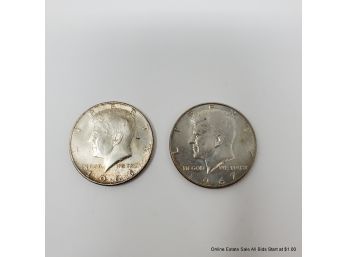 2 Kennedy Half Dollars 1964 & 67