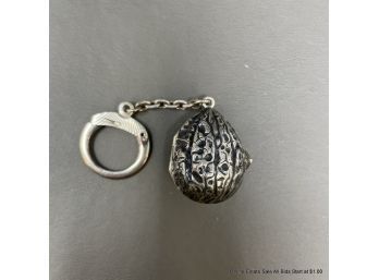 Sterling Silver Walnut Locket Keychain