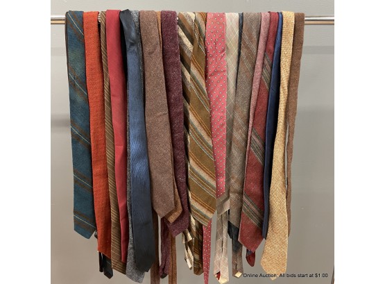 Lot Of 22 Vintage Wool And Silk Print Ties