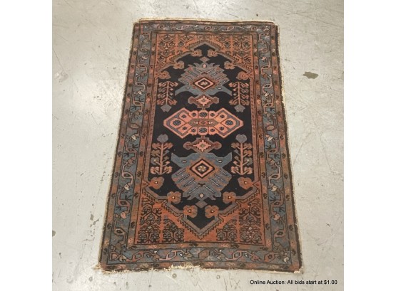 Semi-antique Hand Knotted Persian-style Carpet Of Wool And Cotton