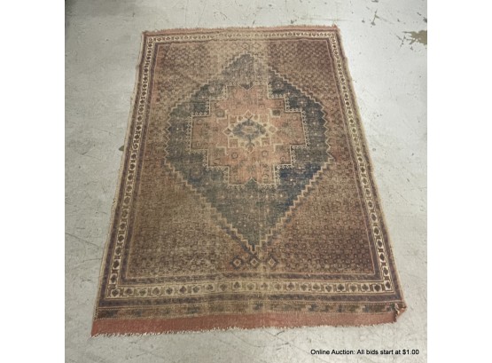 Vintage Afshar Charebabak Hand Knotted Carpet Of Wool And Cotton