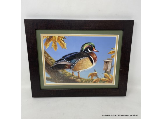 Dee Dee Murry Acrylic Of Duck In Wood Frame