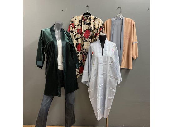 Four Vintage Robes: Velour, Rayon, Silk