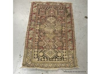 Semi-antique Hand-knotted Persian-style Carpet Of Wool & Cotton