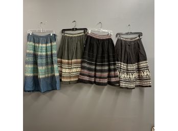 Four Woven Folk Skirts