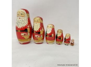 Vintage 7' Tall Santa Nesting Doll