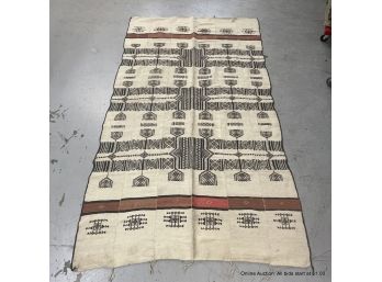 Hand-knotted Tribal Carpet With White Field In Wool And Cotton
