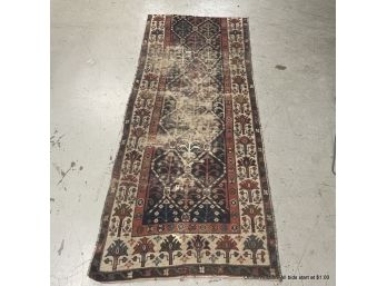Semi-antique Persian-style Hand-knotted Carpet Of Wool And Cotton
