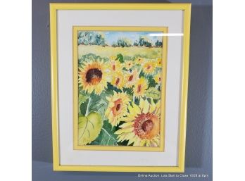 Dee Little Watercolor On Paper Sunflowers