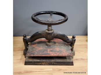 Antique Pridmore Cast Iron Screw Book Press