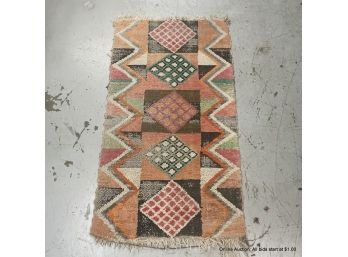 Vintage Hand-Knotted Wool And Cotton Carpet