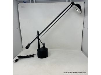 Articulated Minimalist Style Black Lacquered Metal Table Lamp