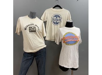 Three Vintage Graphic T-Shirts Powdermilk Biscuits (M), Blue Grass Band (M), Wildwood Music (L)