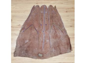 Antique Leather Cape With Applied Trade Beads