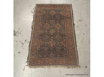 Semi-antique Hand Knotted Persian-style Carpet Of Wool And Cotton