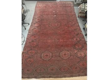 Hand-knotted Semi-antique Persian-style Carpet Of Wool And Cotton