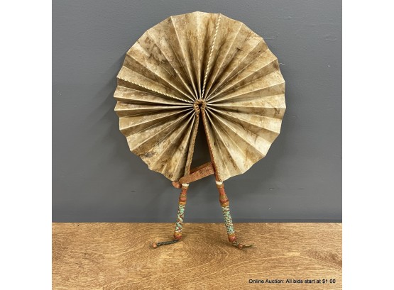 North African Leather & Parchment Fan