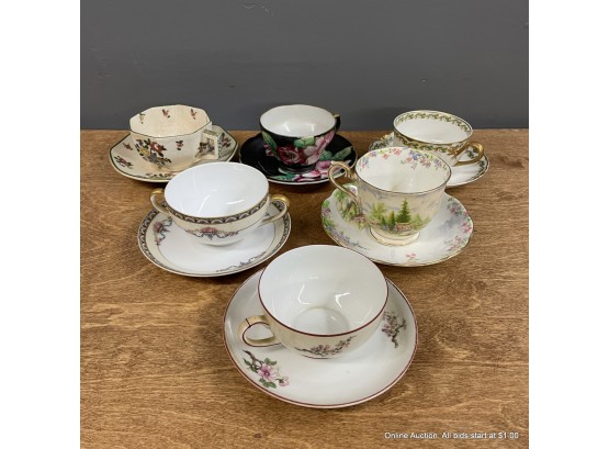 Lot Of Six (6) Assorted Teacups And Saucers