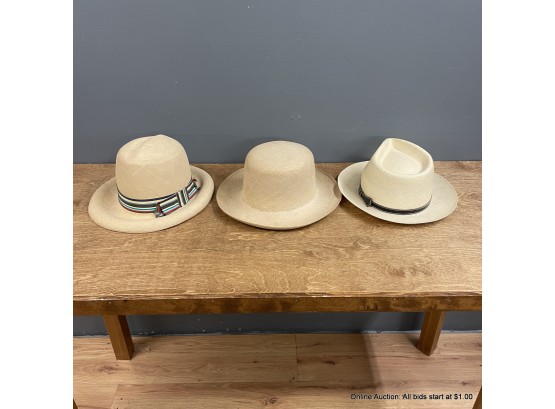 Lot Of Three (3) Straw Hats