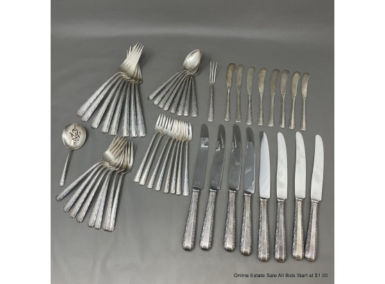 Towle Sterling Silver Candlelight Pattern 50pc Flatware Set 1206 Grams Without Knives