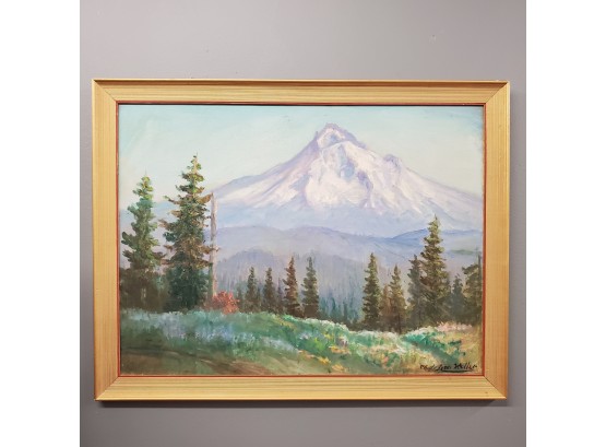 Clyde Leon Keller Mt. Hood From Larch Mountain 1953 Framed Art