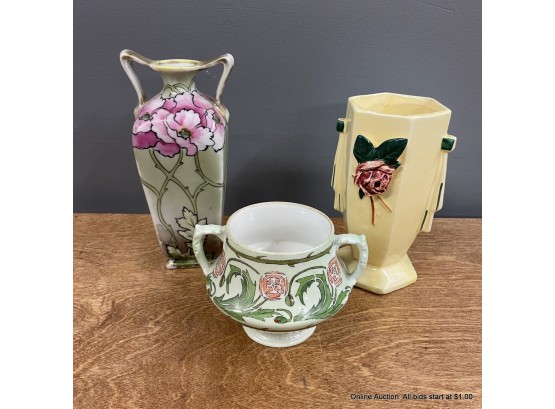 Lot Of Three (3) Porcelain& Ceramic Vessels