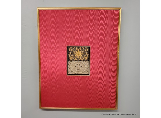 Silver And Gold Toned Beads And Wireworks Framed Wood Frame With Satin Matt 29' X 23'