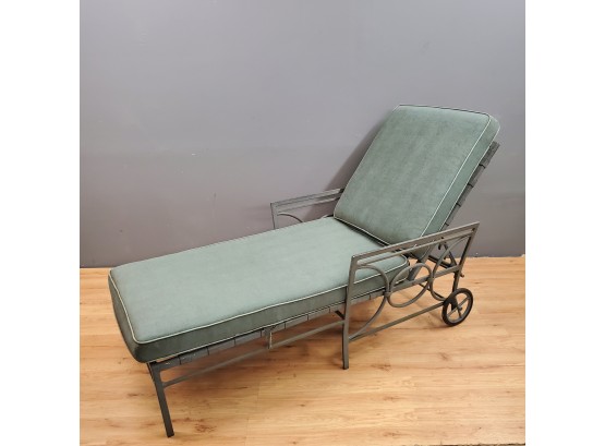 Brown Jordan Green Powder Coated Outdoor Patio Chaise Lounge