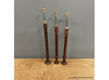 Lot Of Three (3) Handmade Musical Wind Instruments
