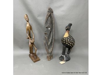 Three Carvings From Africa & Papua New Guinea