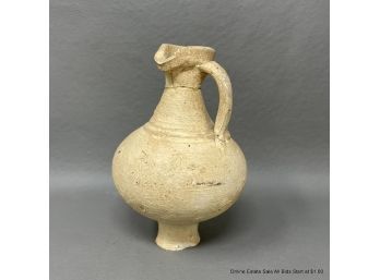 Greek Pottery Jar With Handle