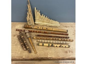 Lot Of Eleven (11) Primitive Musical Instruments