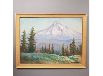 Clyde Leon Keller Mt. Hood From Larch Mountain 1953 Framed Art