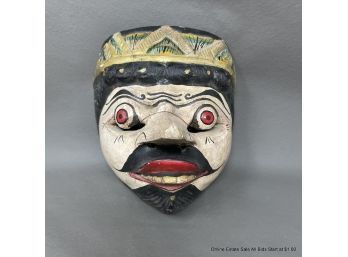 Carved Wood Painted South East Asian Mask