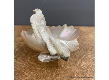 Carved Shell Ashtray With Bird Design