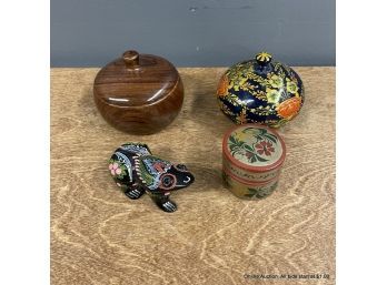 Lot Of Four (4) Assorted Small Decorative Lidded Boxes