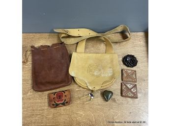 Lot Of Leather Satchels, Bags And Coin Purses