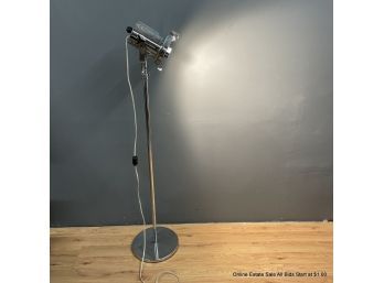 Mid Century Chrome Adjustable Height Halogen Floor Lamp