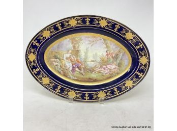 Sevres Large 19th Century Platter Courting Scene 15.5'
