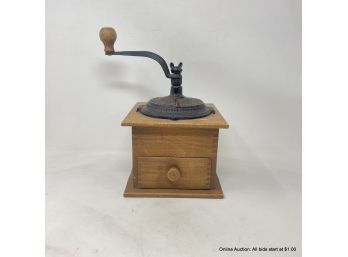 Vintage Coffee Mill/ Grinder With Dovetailed Drawer