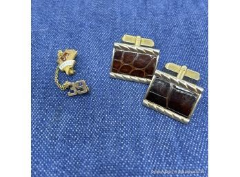 Pair Of Cuff Links And Tiny PS 34 High School Pin C/o '39