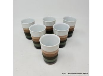 Six Porcelain Glazed Cups